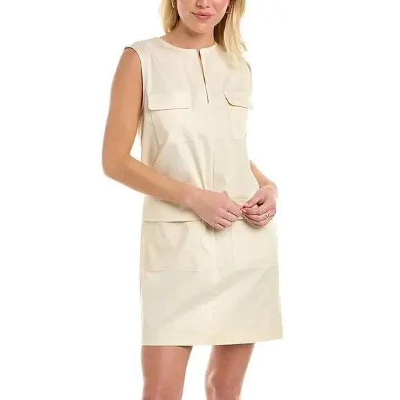 Theory | Dresses | Theory Beige Utilitarian Chino Echo Mini Shift Dress 2 |  Poshmark